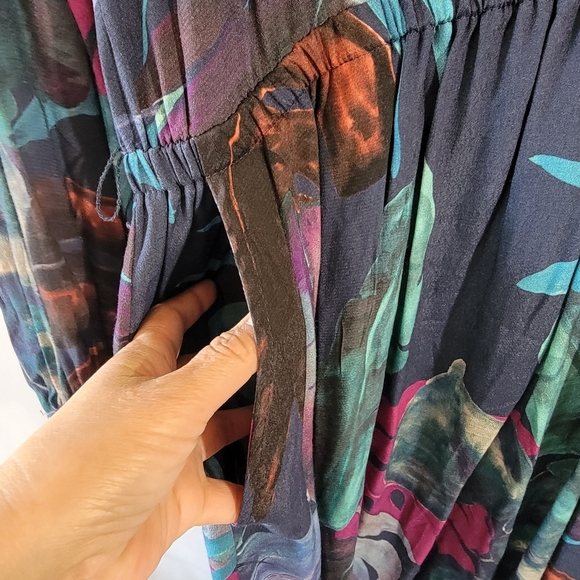 Karen Kane Long Sleeve Faux Wrap Dress Sz L Colorful Versatile USA Resortwear - Picture 6 of 12